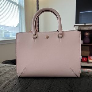 Tory Burch Robinson Small Zip Tote Pale Apricot (Pink)